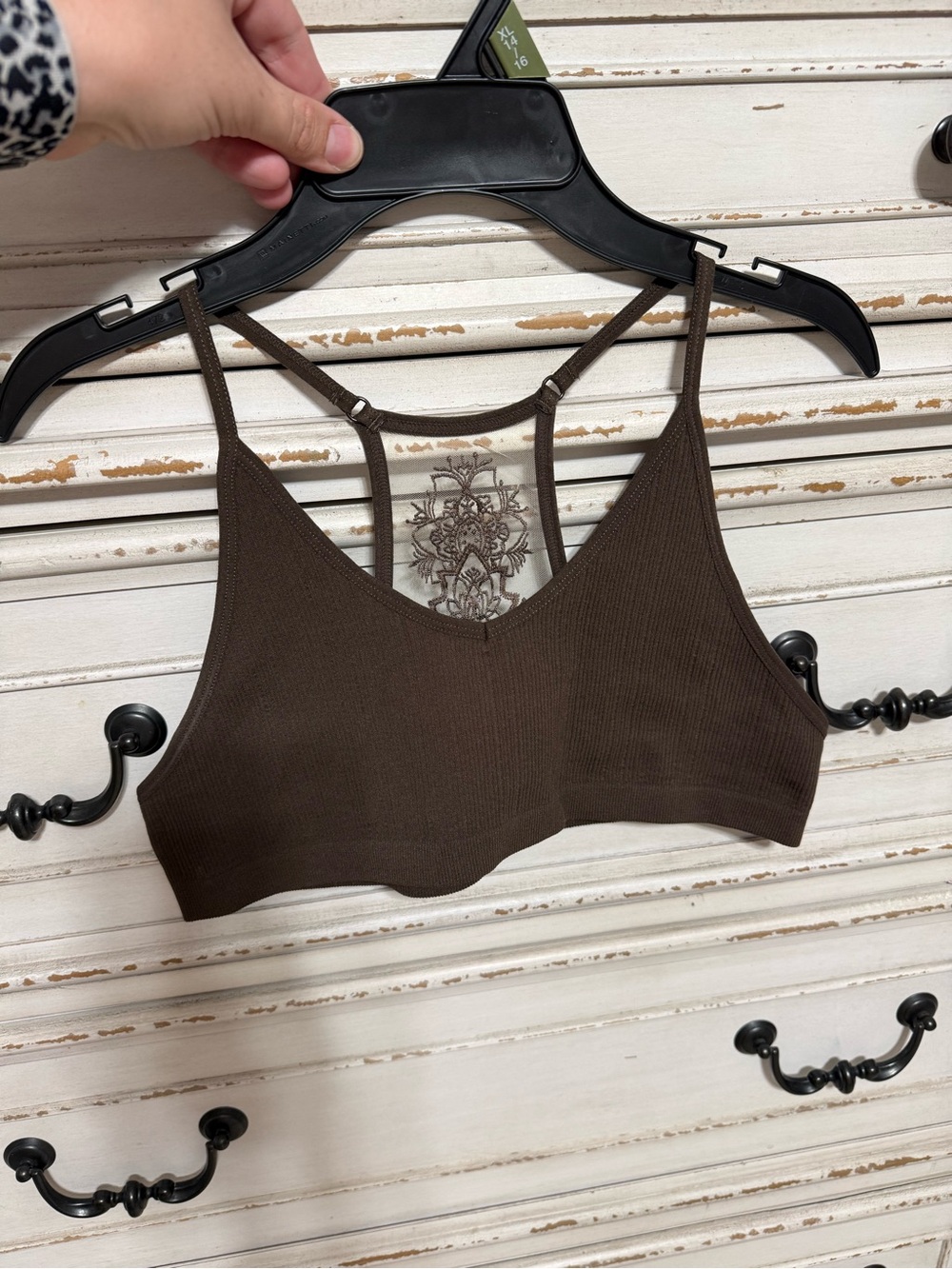 Everyday Ribbed Bralette Tank - Brown